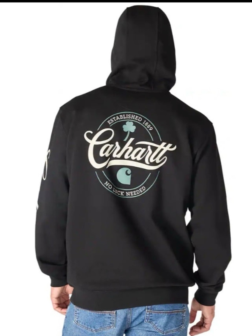 Carhartt St. Patrick's Day Shamrock Graphic Hoodie - Black - Men's Size L